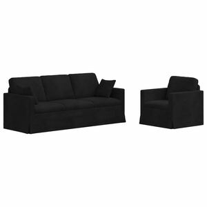 vidaXL Set di divani 2 pz Nero Velluto