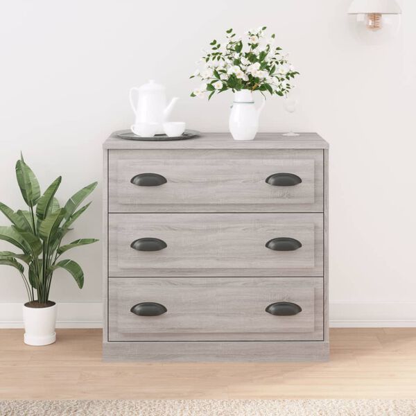 vidaXL Credenza Grigio Sonoma 70x35,5x67,5 cm in Legno Multistrato