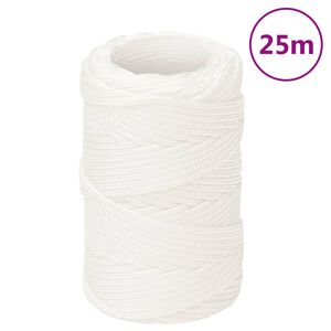 vidaXL Corda per barca Completamente Bianca 2 mm 25 m in Polipropilene