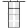 vidaXL Porta Scorrevole con Ferramenta Nera 90x205 cm in Vetro ESG