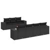 vidaXL Set Divani da Giardino con Cuscini 8 pz Nero in Polyrattan