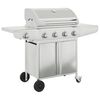 vidaXL Griglia Barbecue a Gas con 5 Bruciatori Argento in Acciaio