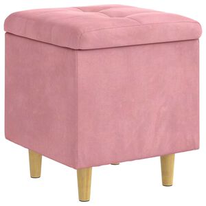 vidaXL Pouf contenitore con cuscino Rosa 40 x 40 x 45 cm Velluto