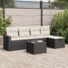 vidaXL Set Divano da Giardino 6 pz con Cuscini Nero in Polyrattan