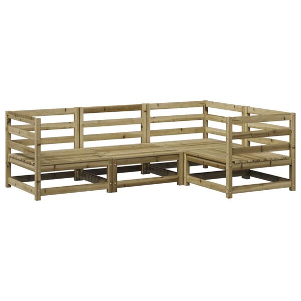 vidaXL Set Divani da Giardino 4 pz in Legno Impregnato di Pino