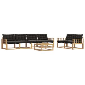 vidaXL Set di divani da esterno 7 pz Bianco e Nero