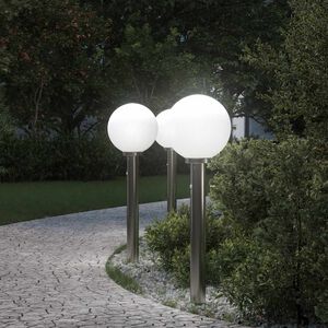 vidaXL Lampioni a dissuasore con sensore 3 pz 80 cm Acciaio Inox IP44