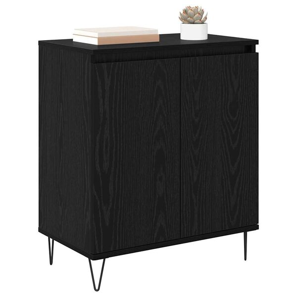 vidaXL Credenza Rovere Nero 60 x 35 x 70 cm Legno multistrato