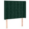 vidaXL Testiera ad Orecchio Verde Scuro 103x16x118/128cm in Velluto