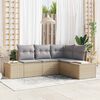 vidaXL Set Divano da Giardino 4 pcs Beige polyrattan