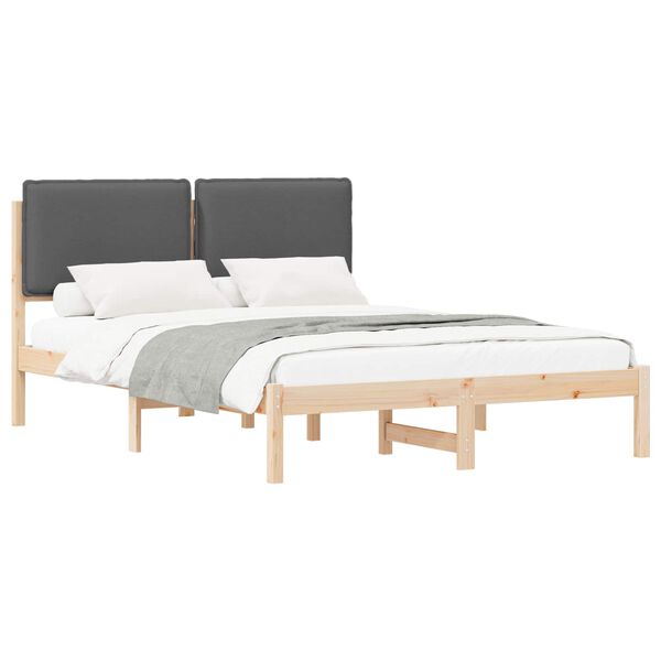 vidaXL Letto con Testiera Rivestita Grigio scuro 150 x 200 cm
