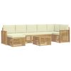 vidaXL Set di divani da esterno 8 pcs Bianco e Crema 59 x 59 x 37 cm