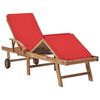 vidaXL Lettini Prendisole con Cuscini 2 pz in Legno di Teak Rosso
