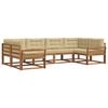 vidaXL Set di divani da esterno 6 pz Naturale e Beige