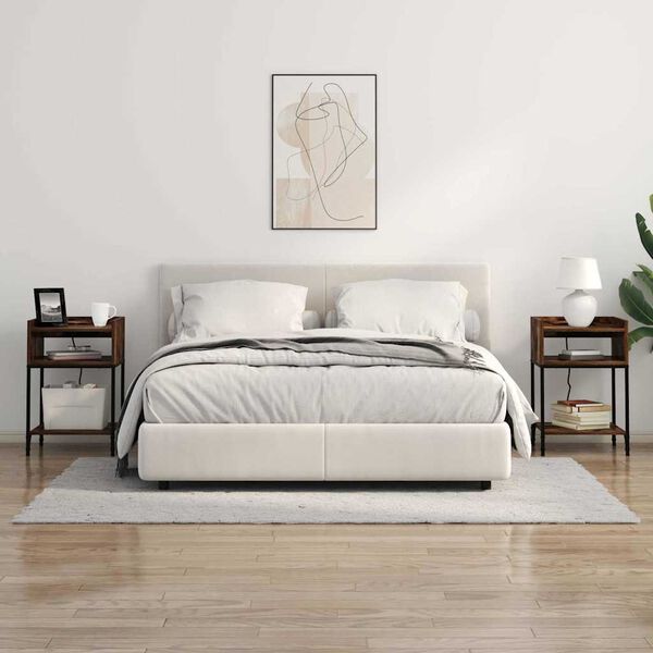 vidaXL Armadio da Notte Rovere fum&eacute; 40 x 40 x 61 cm Legno multistrato