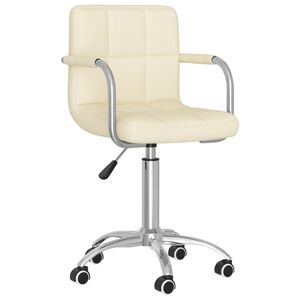 vidaXL Sedia da Ufficio Girevole Crema in Tessuto