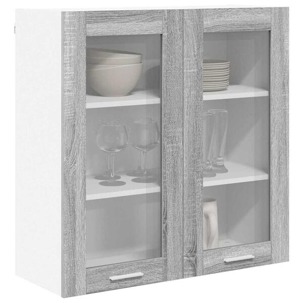 vidaXL Armadio pensile Grigio Sonoma 80 x 31 x 80 cm Legno multistrato