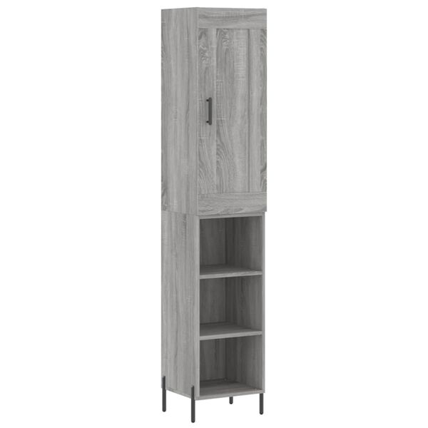 vidaXL Credenza Grigio Sonoma 34,5x34x180 cm in Legno Multistrato