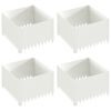 vidaXL Bordura per Prato 4 pz 60 x 60 x 35 cm Acciaio Bianco