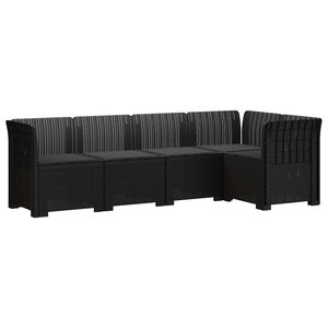 vidaXL Divano da Giardino 5 Posti con Cuscini Stile Rattan PP