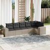 vidaXL Set Divano da Giardino 6pz con Cuscini Grigio Chiaro Polyrattan