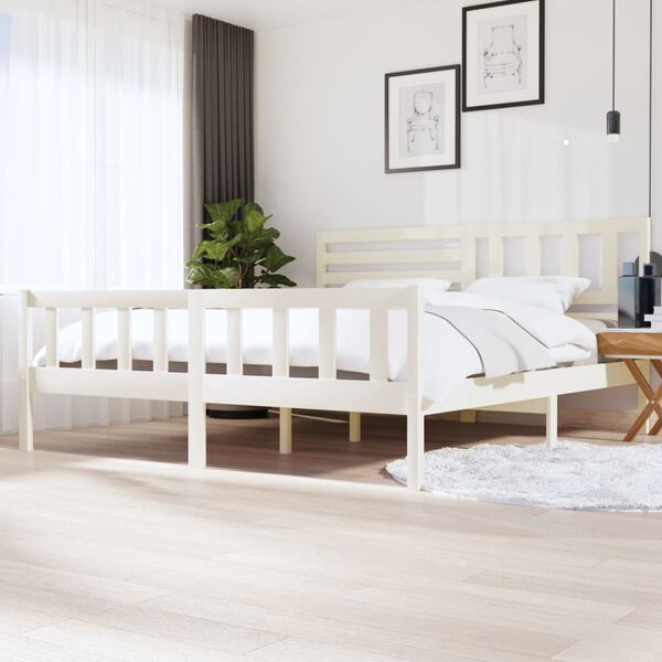 vidaXL Giroletto Bianco in Legno Massello 200x200 cm