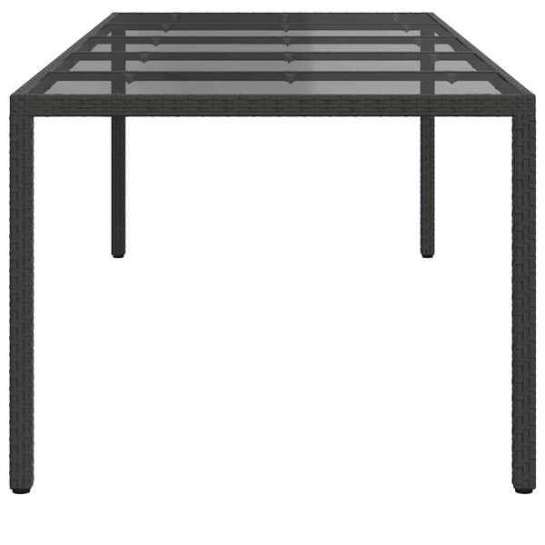 vidaXL Tavolo da Pranzo da Giardino Nero Puro 250 x 100 x 75 cm