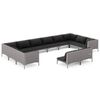 vidaXL Divani da Giardino 12 pz con Cuscini in Polyrattan Grigio Scuro