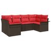 vidaXL Set Divano da Giardino 6 pz Marrone Poly Rattan