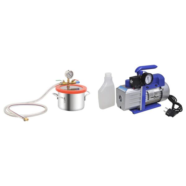 vidaXL Camera a Vuoto con Pompa a Stadio Singolo 3,7L