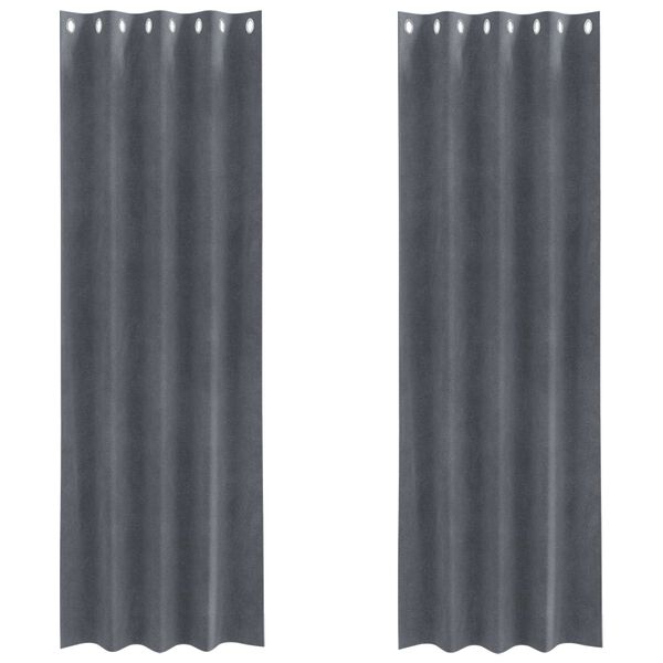 vidaXL Tende oscuranti 2 pcs Grigio chiaro 140 x 245 cm Velluto