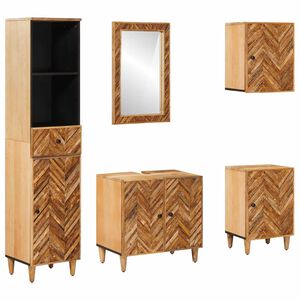 vidaXL Set di Armadi da Bagno 5 pz Legno di mango massello