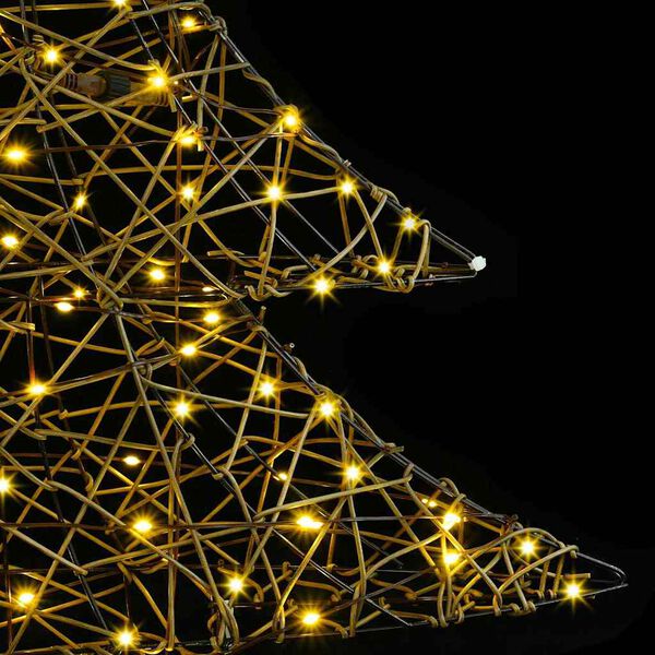 vidaXL Albero di Natale con 120 LED Bianco caldo 120 cm Rattan