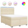 vidaXL Giroletto a Molle con Materasso Crema 140x19 cm in Tessuto