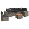 vidaXL Set Divani da Giardino 7 pz con Cuscini Grigio in Polyrattan