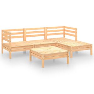 vidaXL Set Salotto da Giardino 5 pz in Legno Massello di Pino