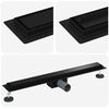 vidaXL Drenaggio doccia 2 in 1 Nero 80 cm Acciaio Inox 304