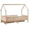 vidaXL Giroletto per Bambini con Cassetti 90x190cm Legno Massello Pino