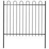 vidaXL Recinzione da Giardino BOXTEL con Parte Superiore ad Anello in Acciaio 170x150 cm Nero