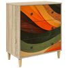 vidaXL Cassettiera BONN Stampa retro wave 66 x 36,5 x 75 cm Sonoma