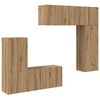 vidaXL Unit&agrave; TV da Parete 5 pz Rovere artigianale Legno ingegnerizzato