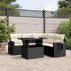 vidaXL Set Divano da Giardino 6 pz con Cuscini Nero in Polyrattan