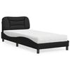vidaXL Letto con Materasso Hvar Nero 90x190 cm in Similpelle