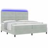 vidaXL Letto a Sorgente LED Grigio chiaro 200 x 200 cm Velluto