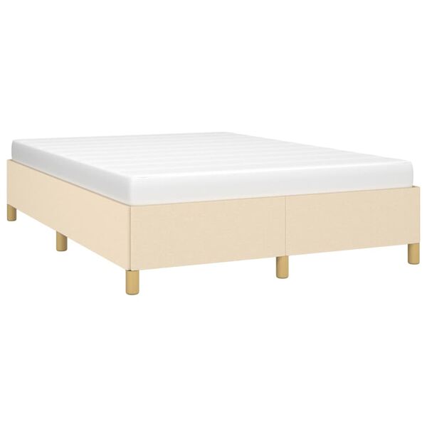 vidaXL Giroletto senza Materasso Crema 140x190 cm in Tessuto