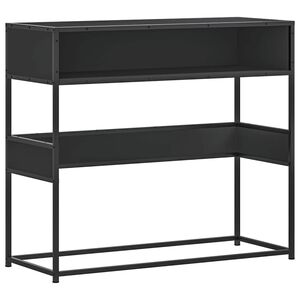vidaXL Tavolino Consolle Nero 90x35x80 cm in Legno Multistrato