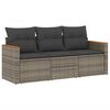 vidaXL Set Divani da Giardino 3 pz con Cuscini Grigio in Polyrattan