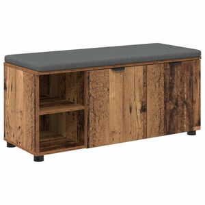 vidaXL Panca per ingresso con cuscino Legno vecchio 100 x 38 x 46 cm