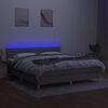vidaXL Letto a Molle Materasso e LED Grigio Chiaro 180x200 cm Tessuto