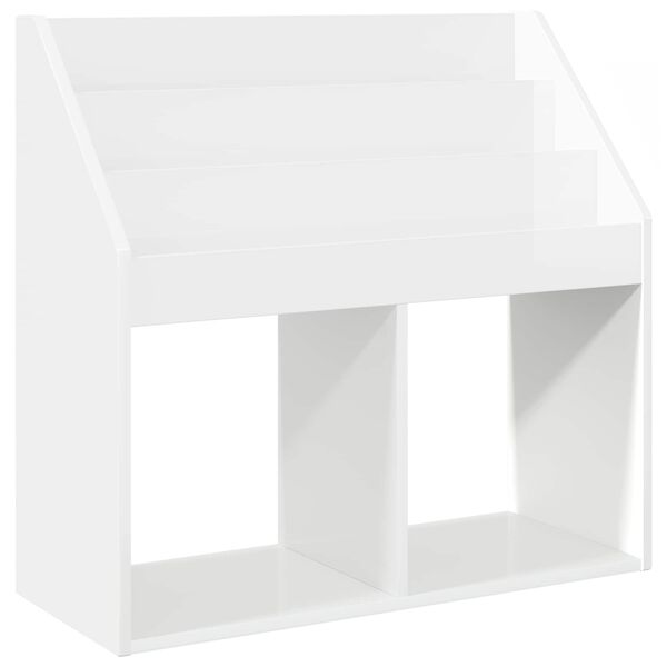 vidaXL Libreria per Bambini Bianco Lucido 72,5 x 29,5 x 69 cm